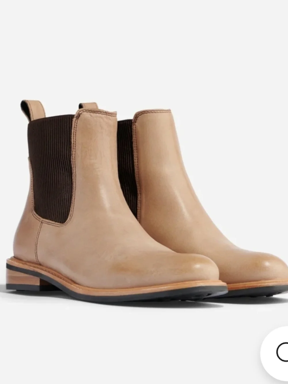 Nisolo Carmen Chelsea Ankle Boot Sz 6.5 Almond Tan Euro Boho Farmhouse